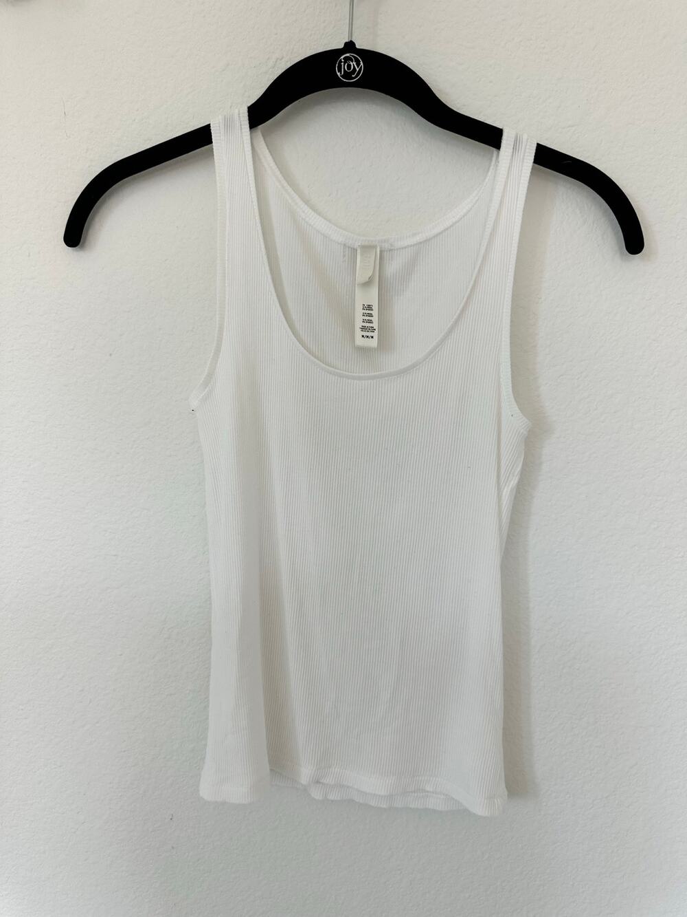 SKIMS Soft Lounge Tank Marble White Ribbed Modal Scoop Neck Size M